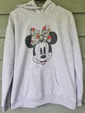 Disney Minnie Mouse Gray Hoodie Women's Size XXL